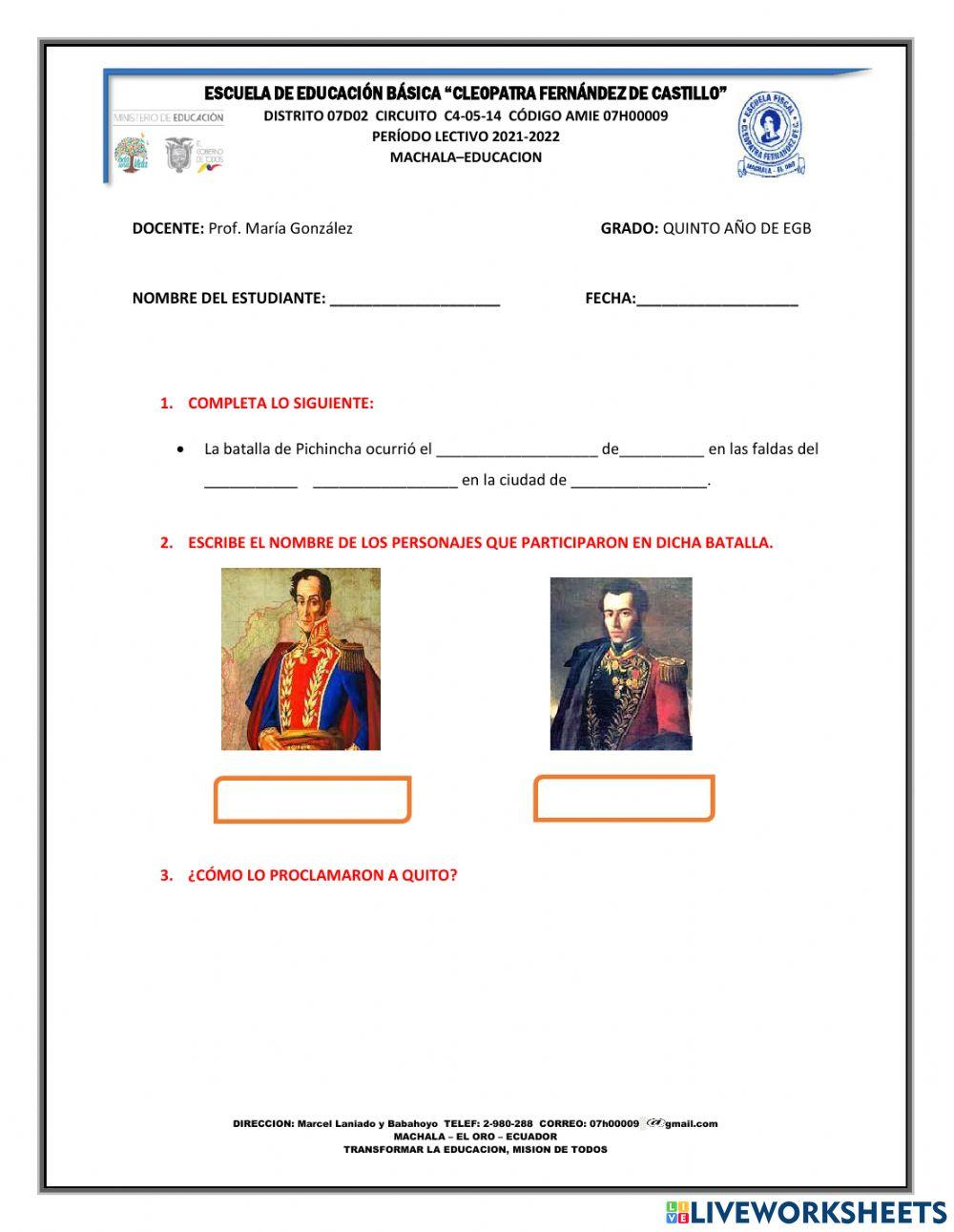 24 de mayo batalla de pichincha