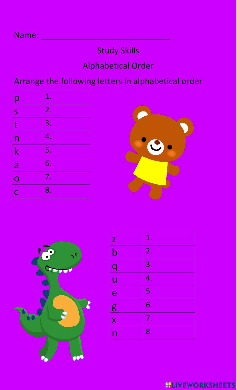 Alphabetical order