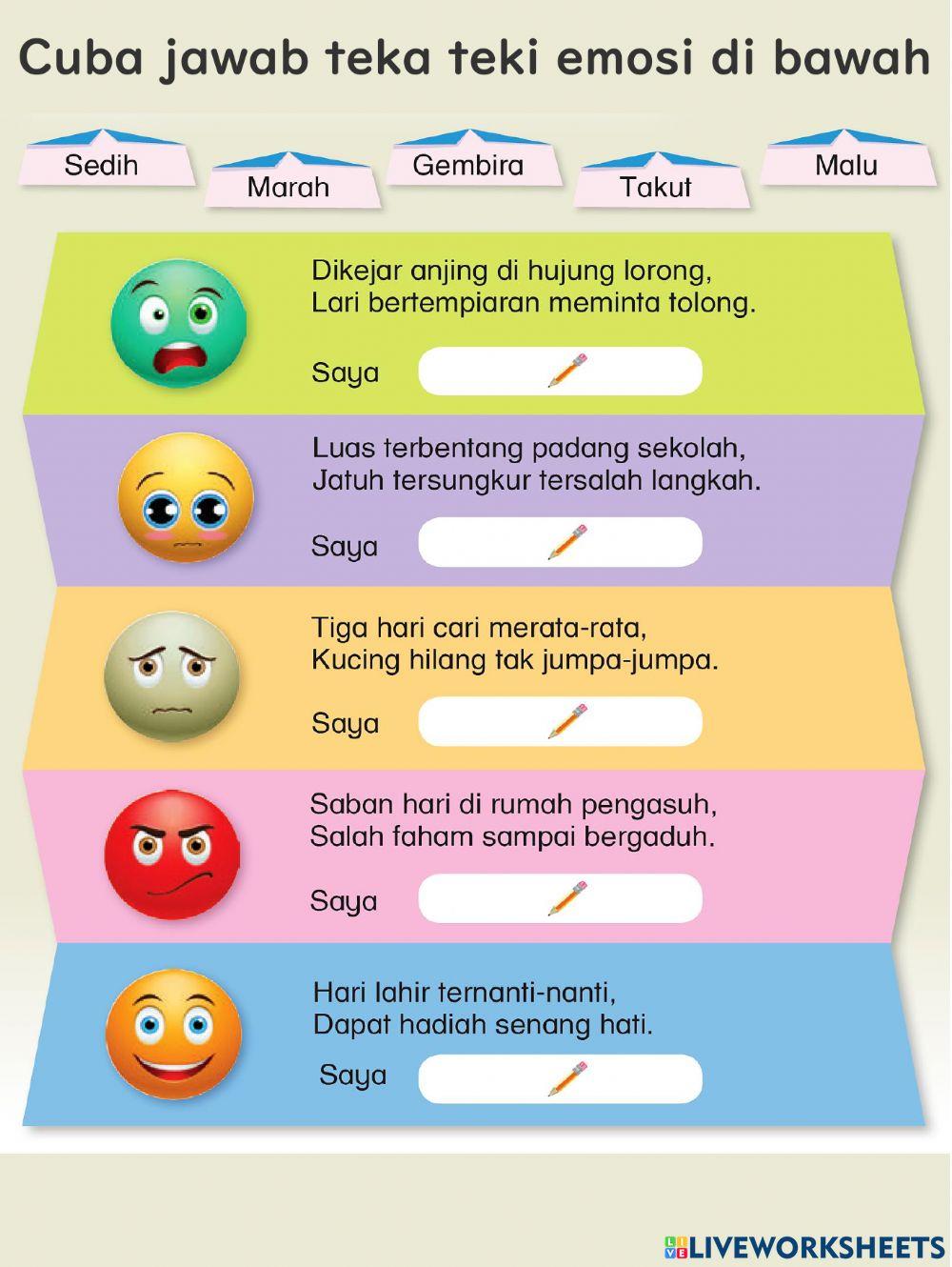 Pendidikan Kesihatan Tahun 1 PdPRM16 Unit 9 Bersih dan Selamat - Emosi Saya