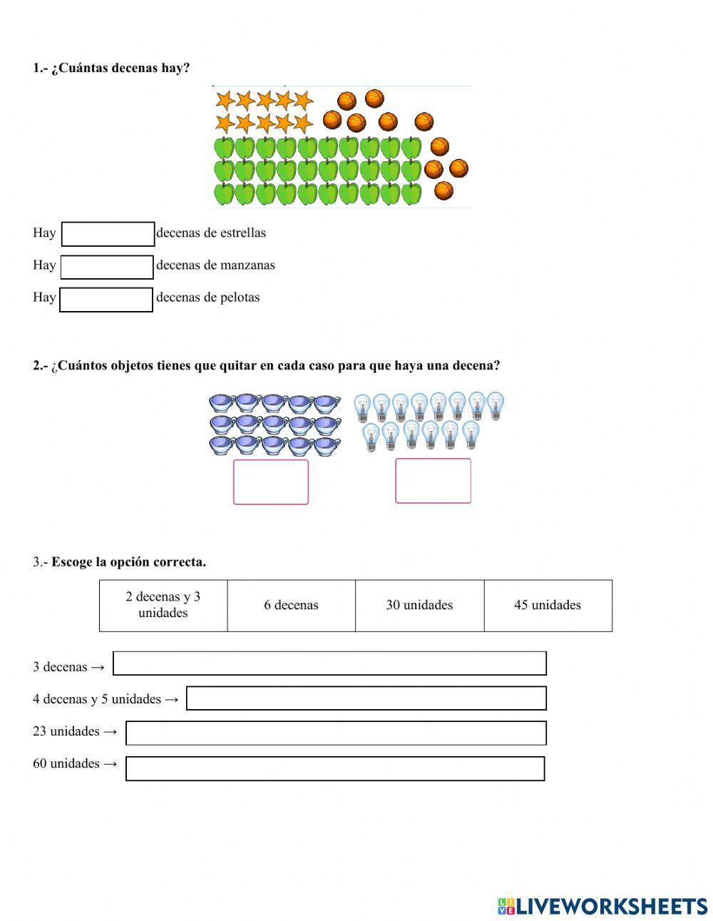 Decenas de estrellas - Evaluación