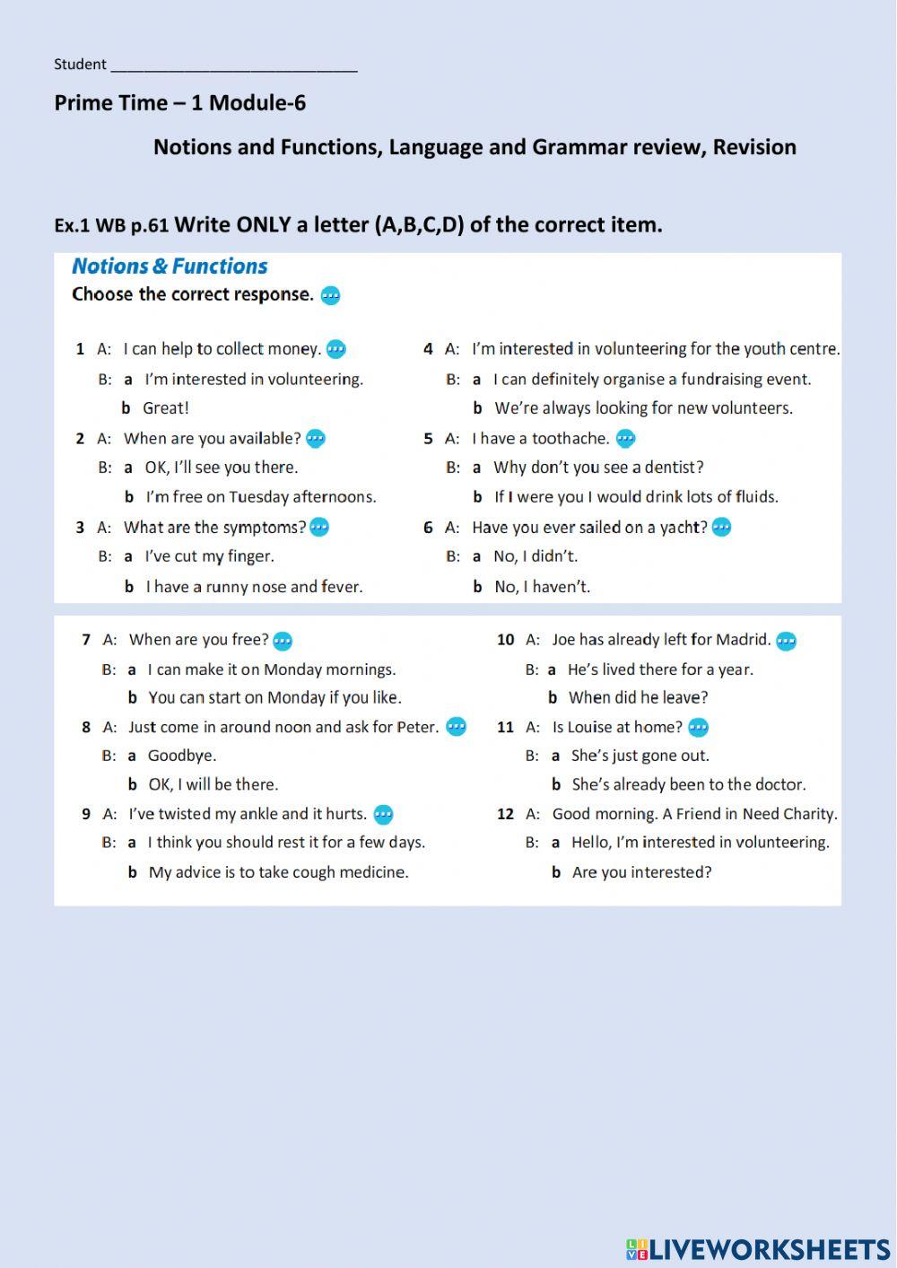 Pr.T.-1 M-6 Language and grammar review, revision