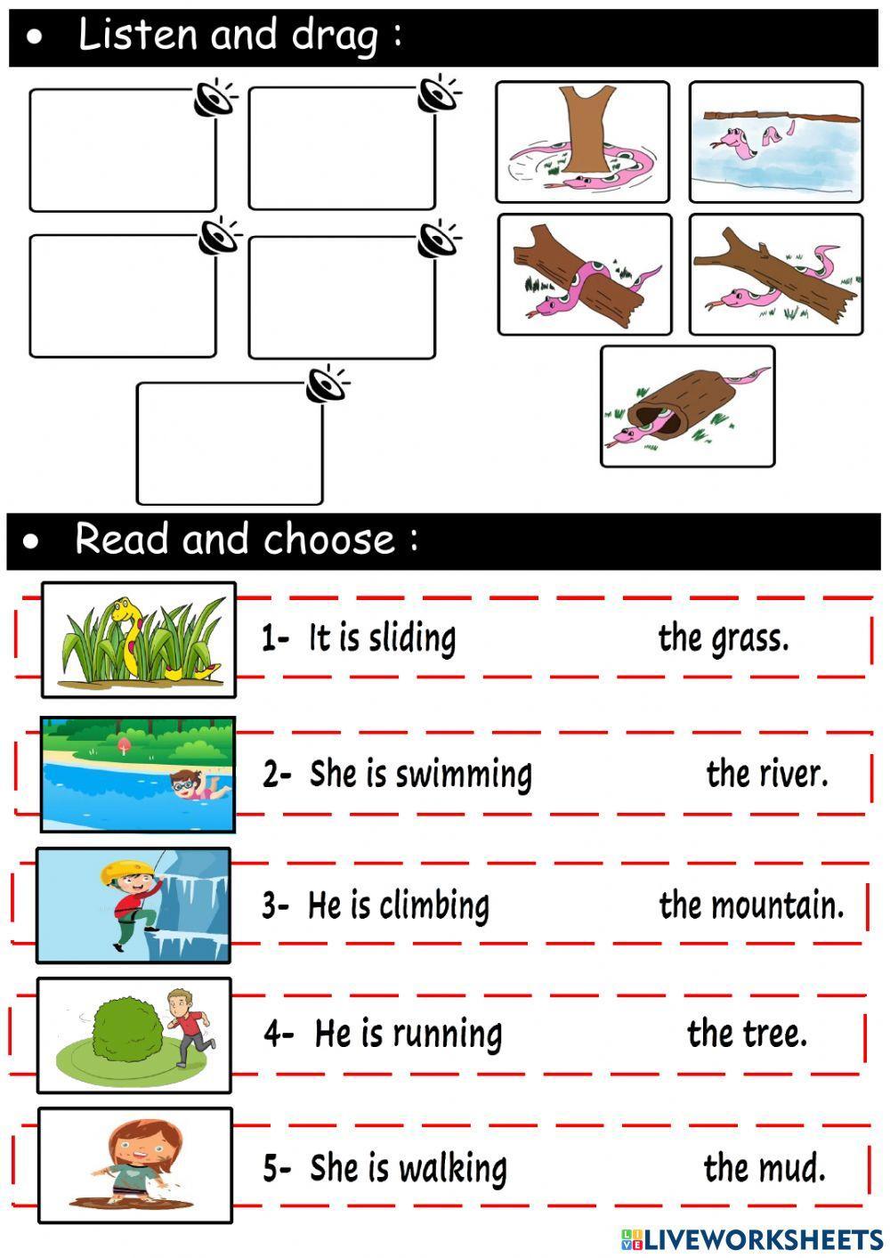 Listen and drag - Read and choose