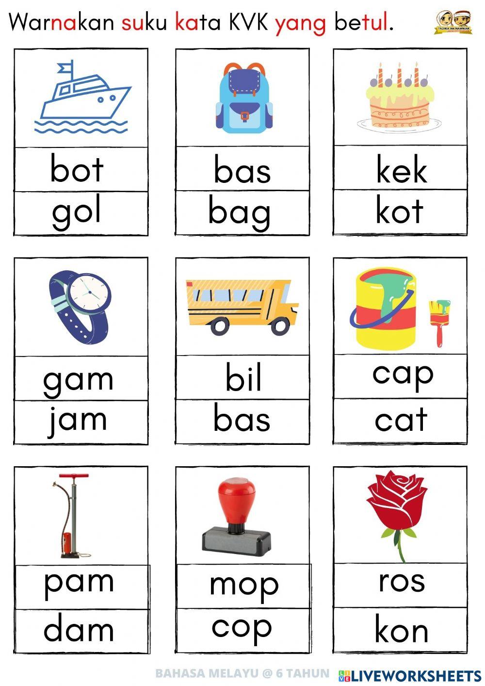 Bm : Suku Kata KVK 2 (6 Tahun)