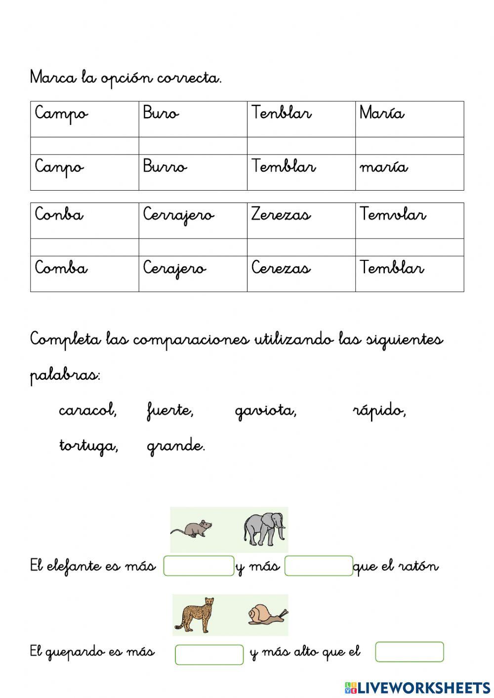 repaso tema 12 lengua 1º