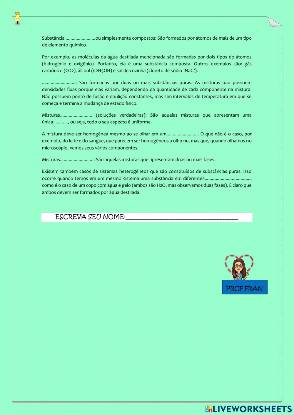 Substâncias e misturas