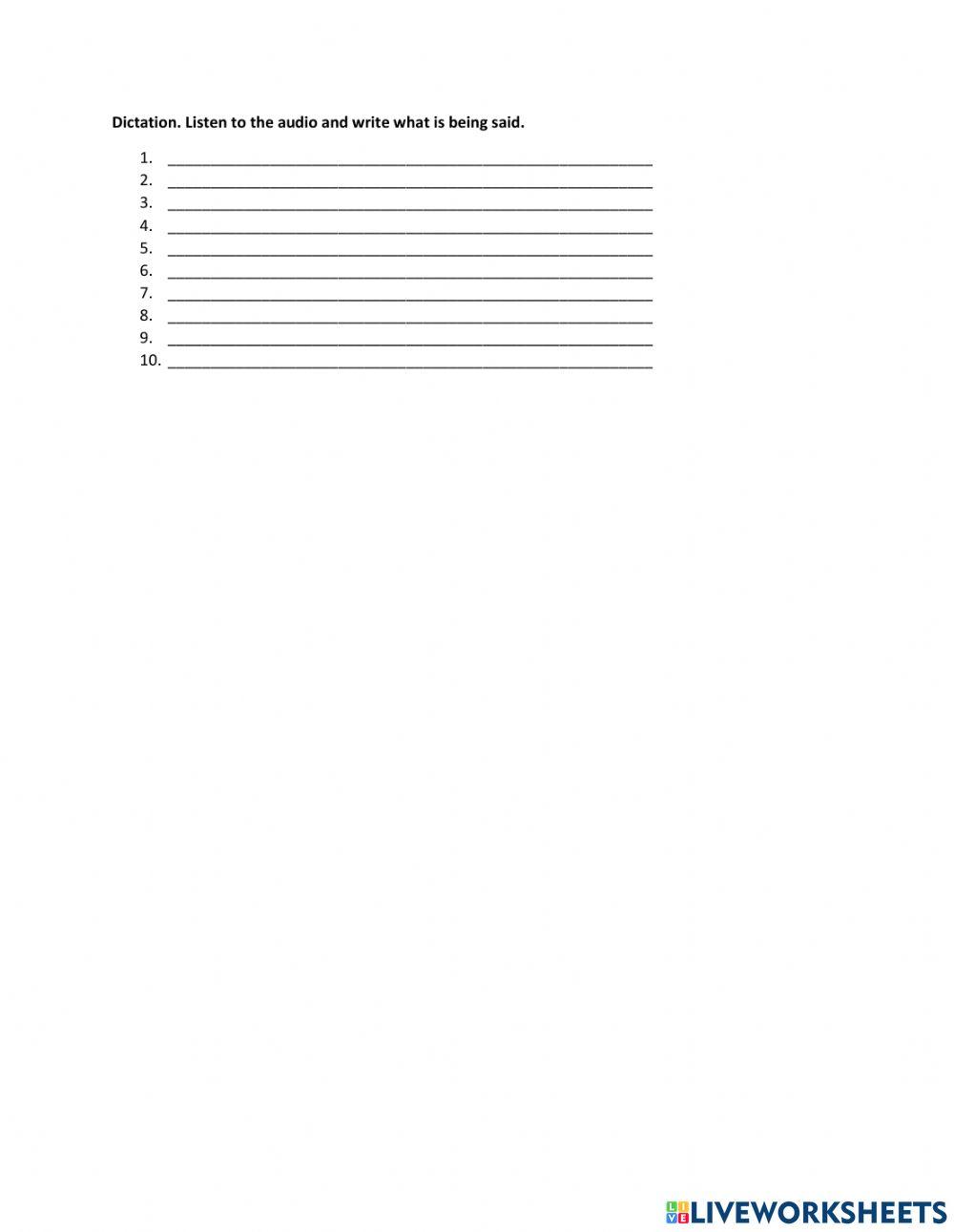 Dictation present perfect