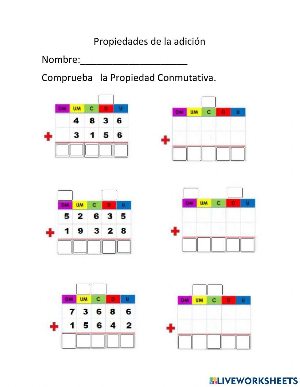 Propiedades de la adición