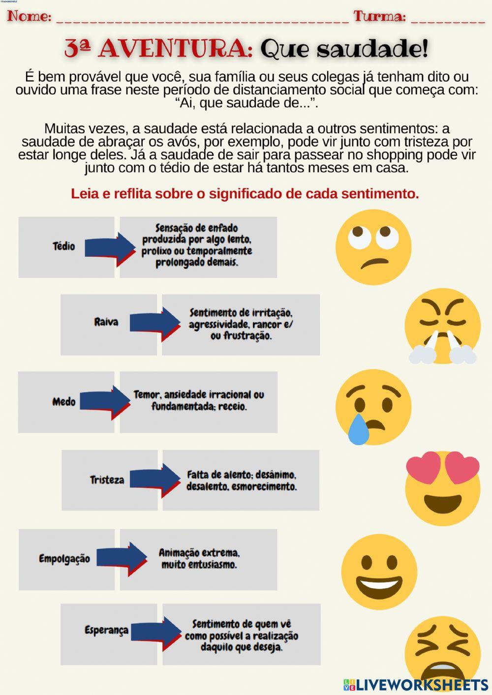 Atividades emoções.