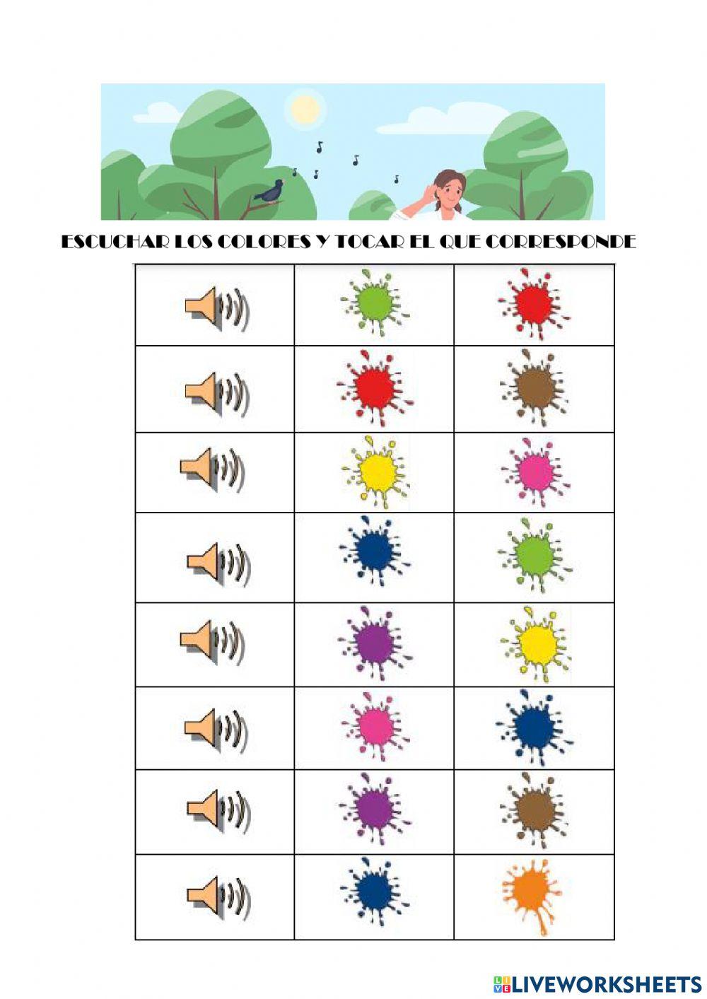 Identificación auditiva de colores