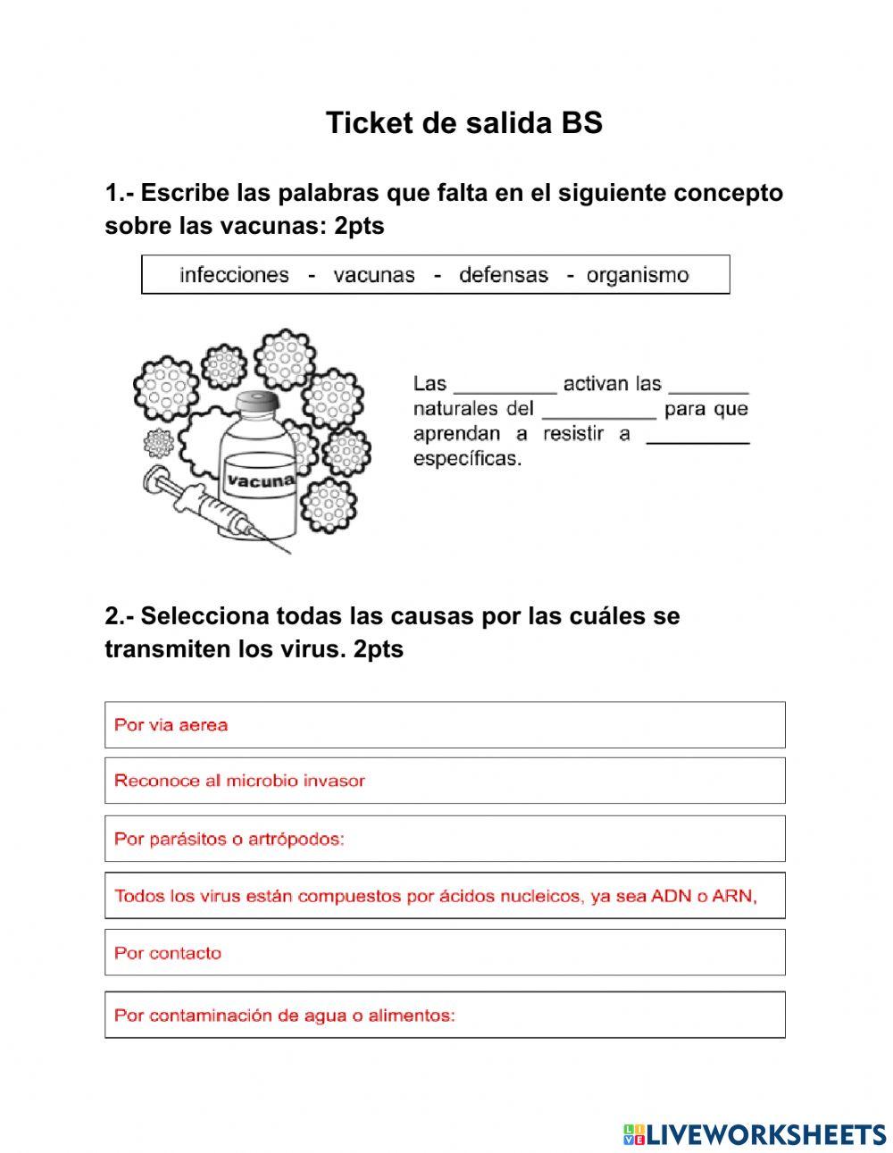 Ticket de salida Ciencia Ciclo-1