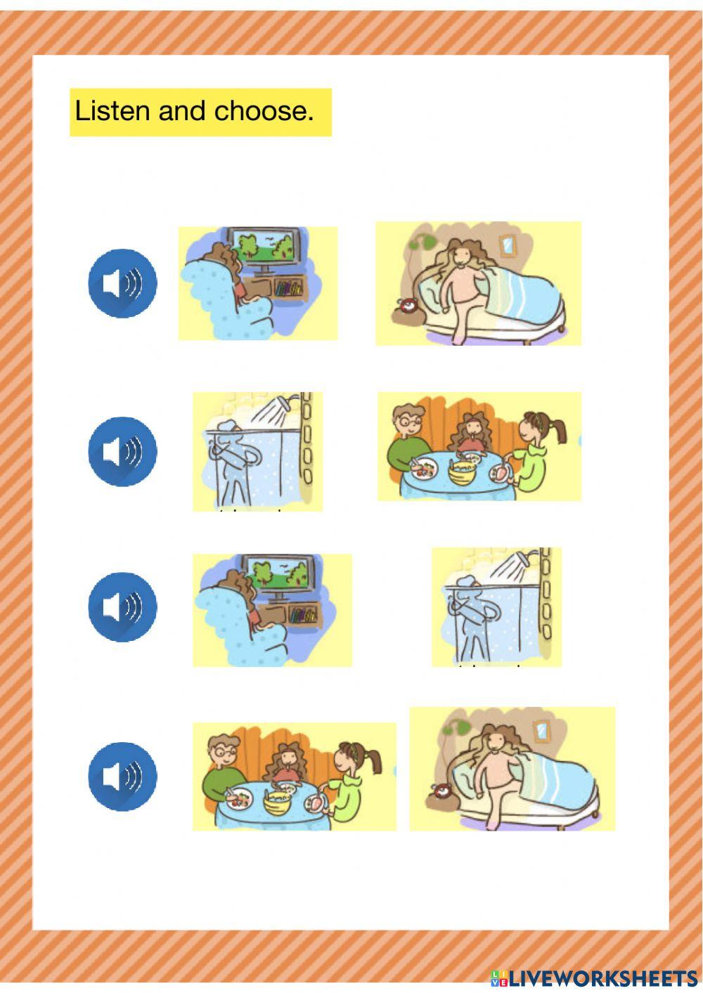 Daily routine verbs 2 - select