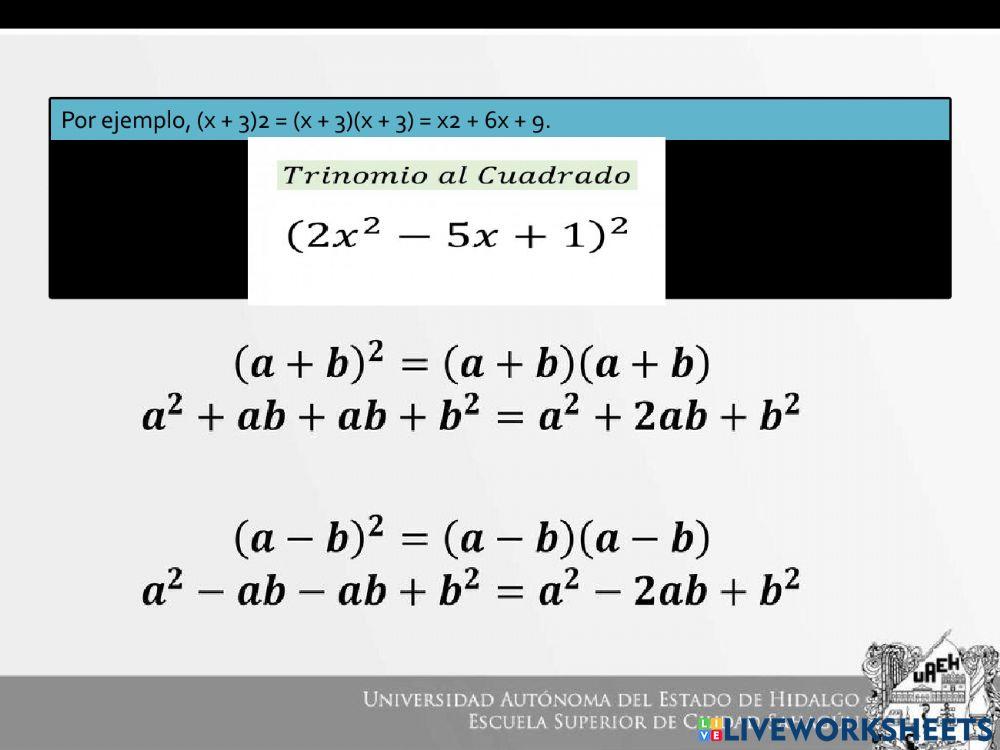 Trinomio al cuadrado