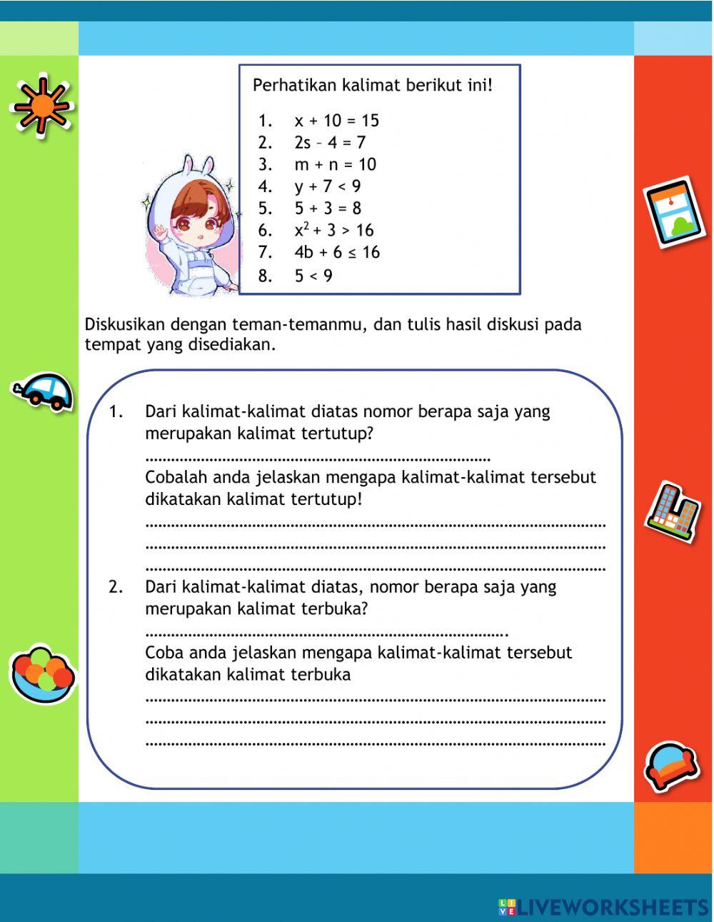 Persamaan dan Pertidaksamaan Linier Satu Variabel