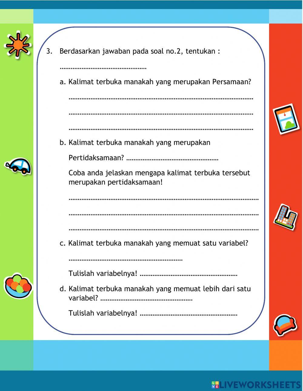 Persamaan dan Pertidaksamaan Linier Satu Variabel