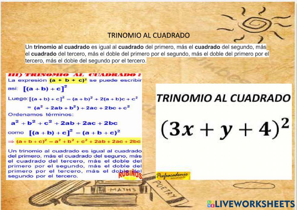 Cuadrado de un trinomio