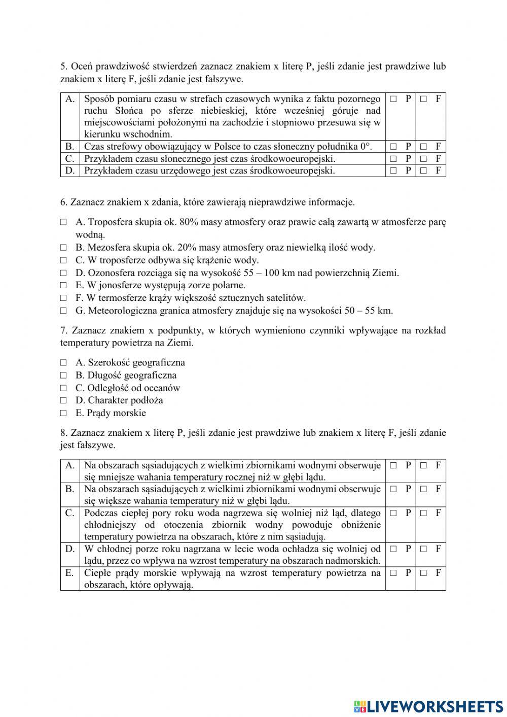 Egzamin zerowy semestr 2