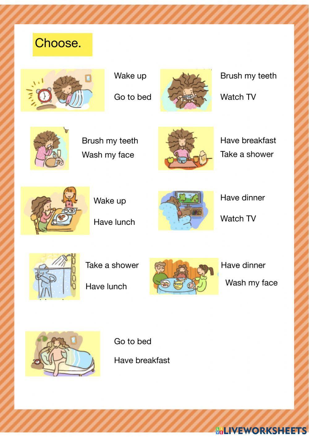 Daily routine - 1-2 select