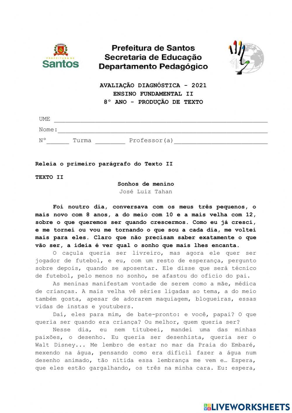 Avaliação Diagnóstica