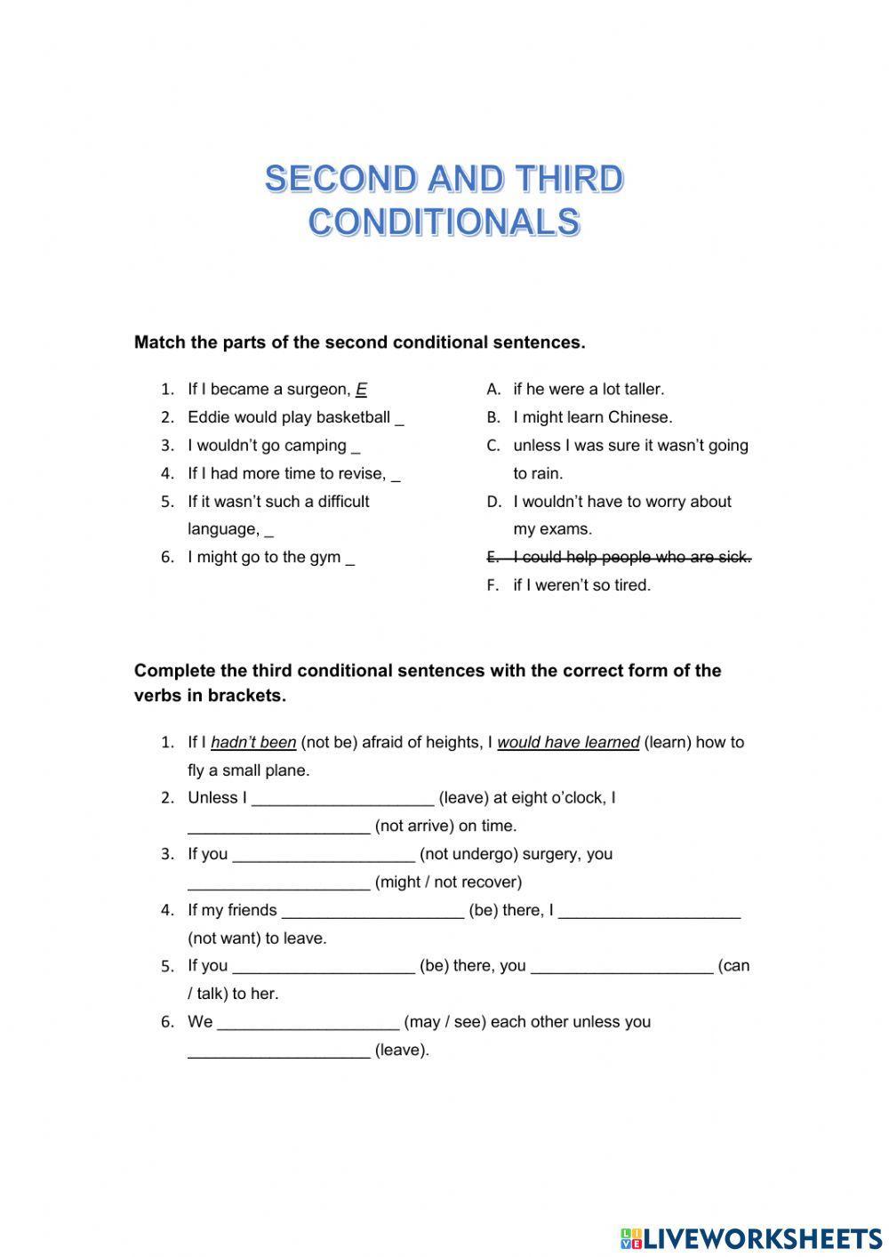 Second and Third Conditionals