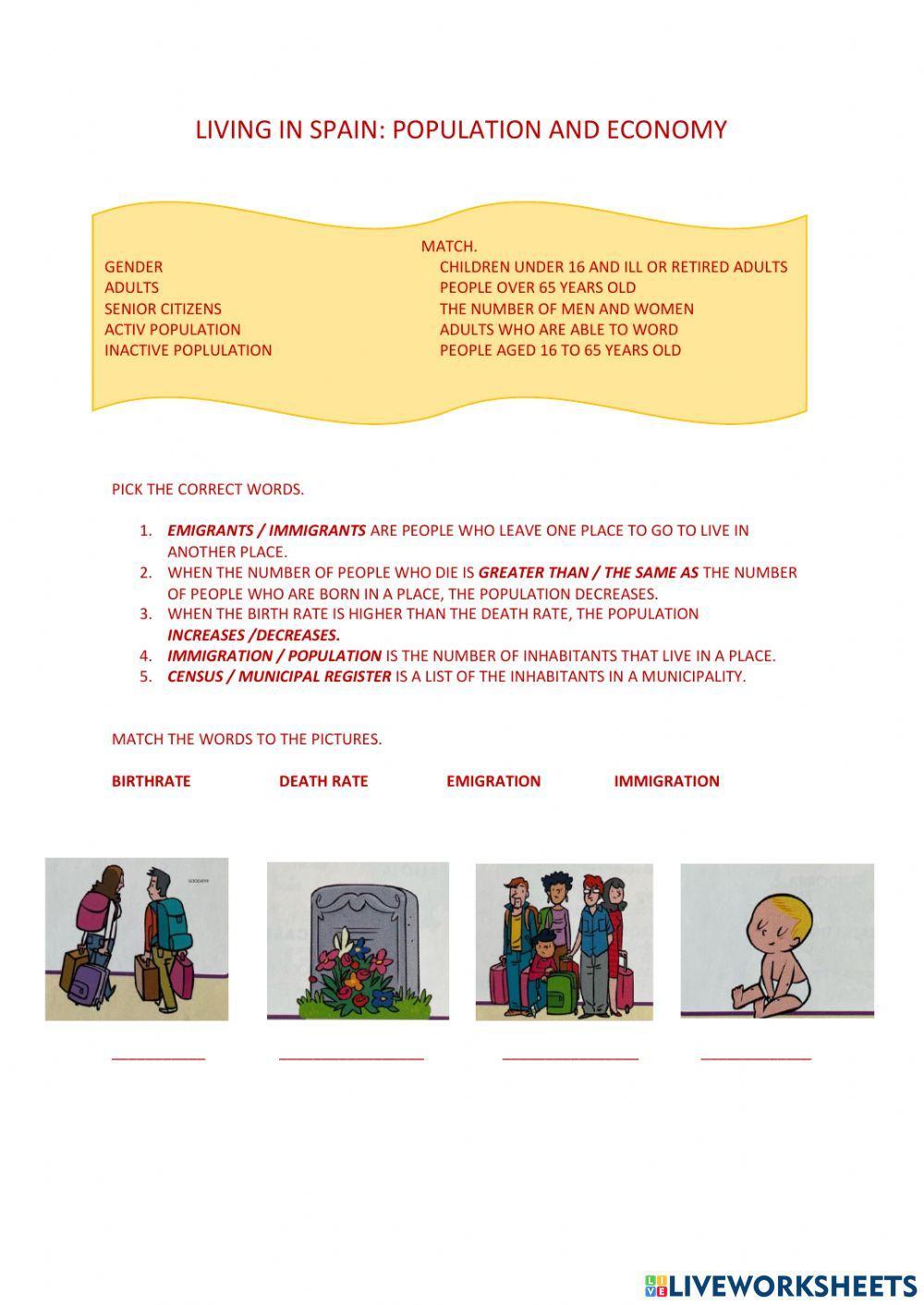 Living in spain population and economy