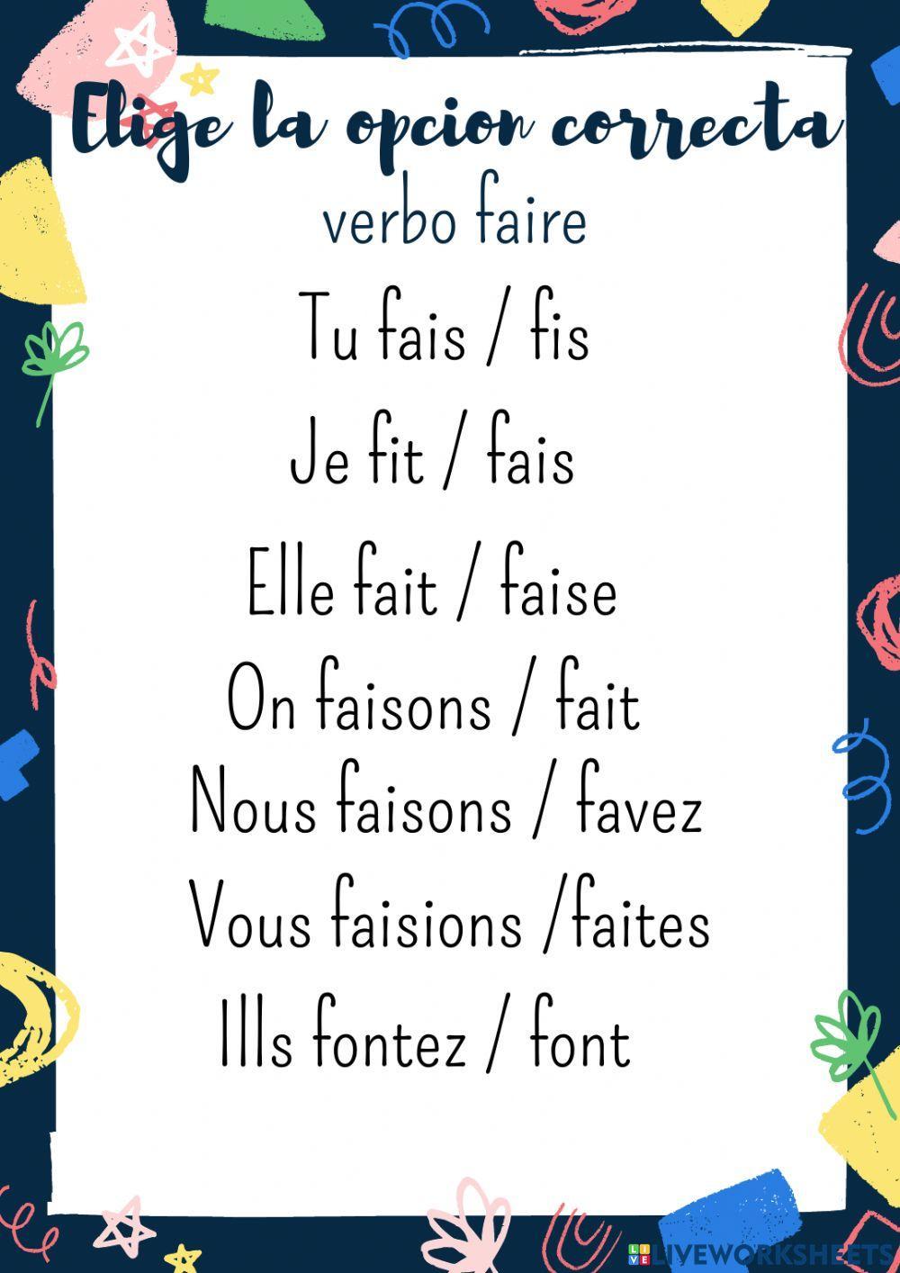 Verbo Faire - Verbe faire