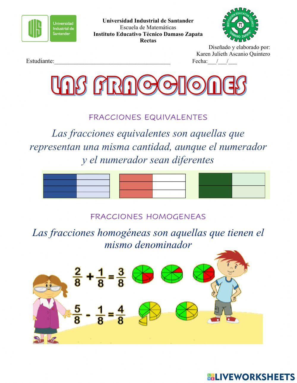 Fracciones equivalentes y homogéneas