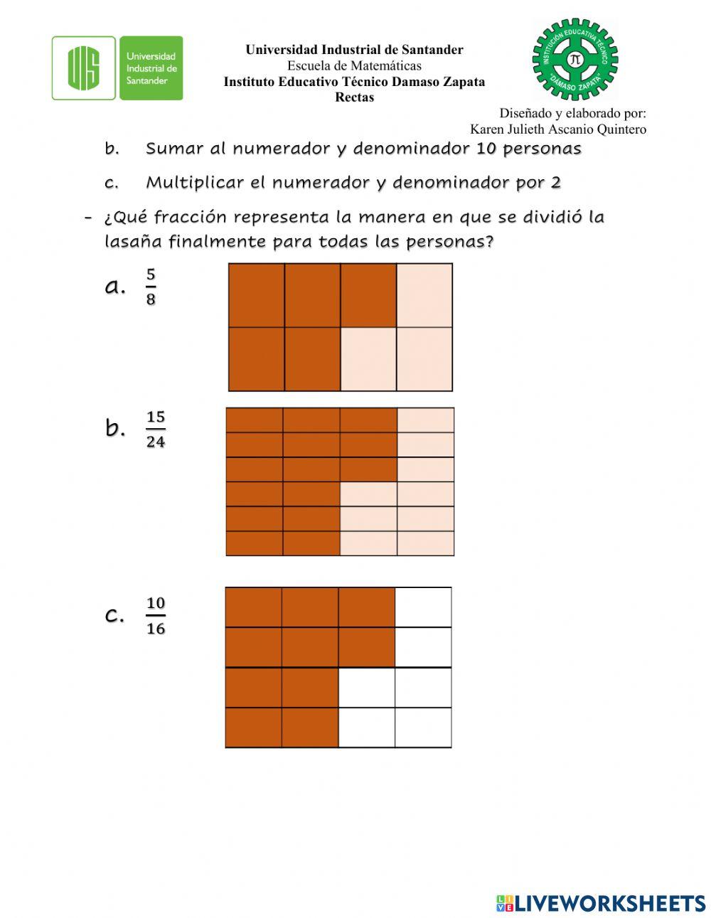 Fracciones equivalentes y homogéneas