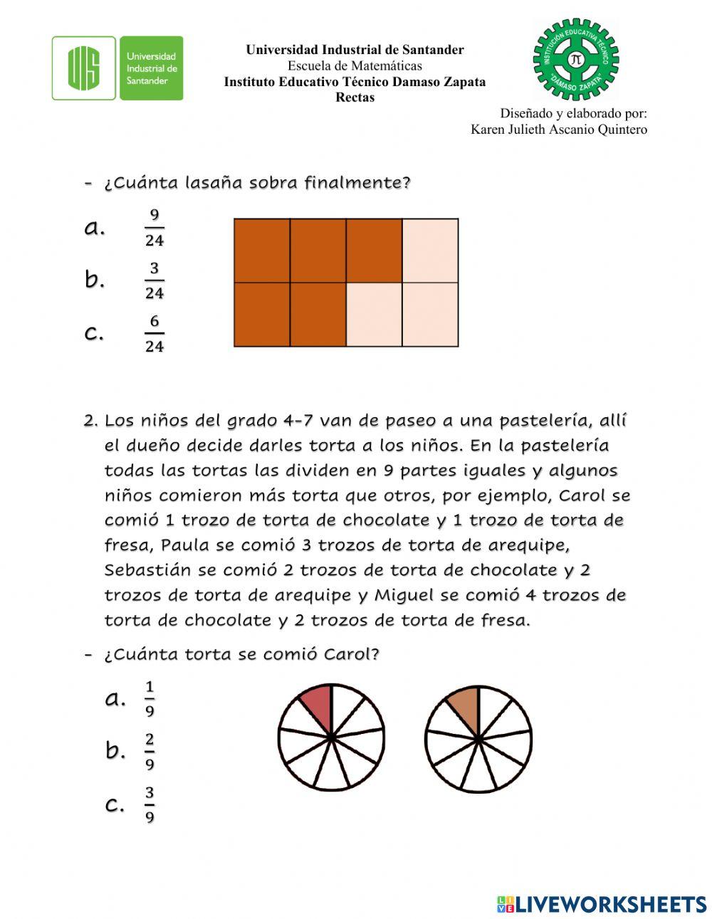 Fracciones equivalentes y homogéneas