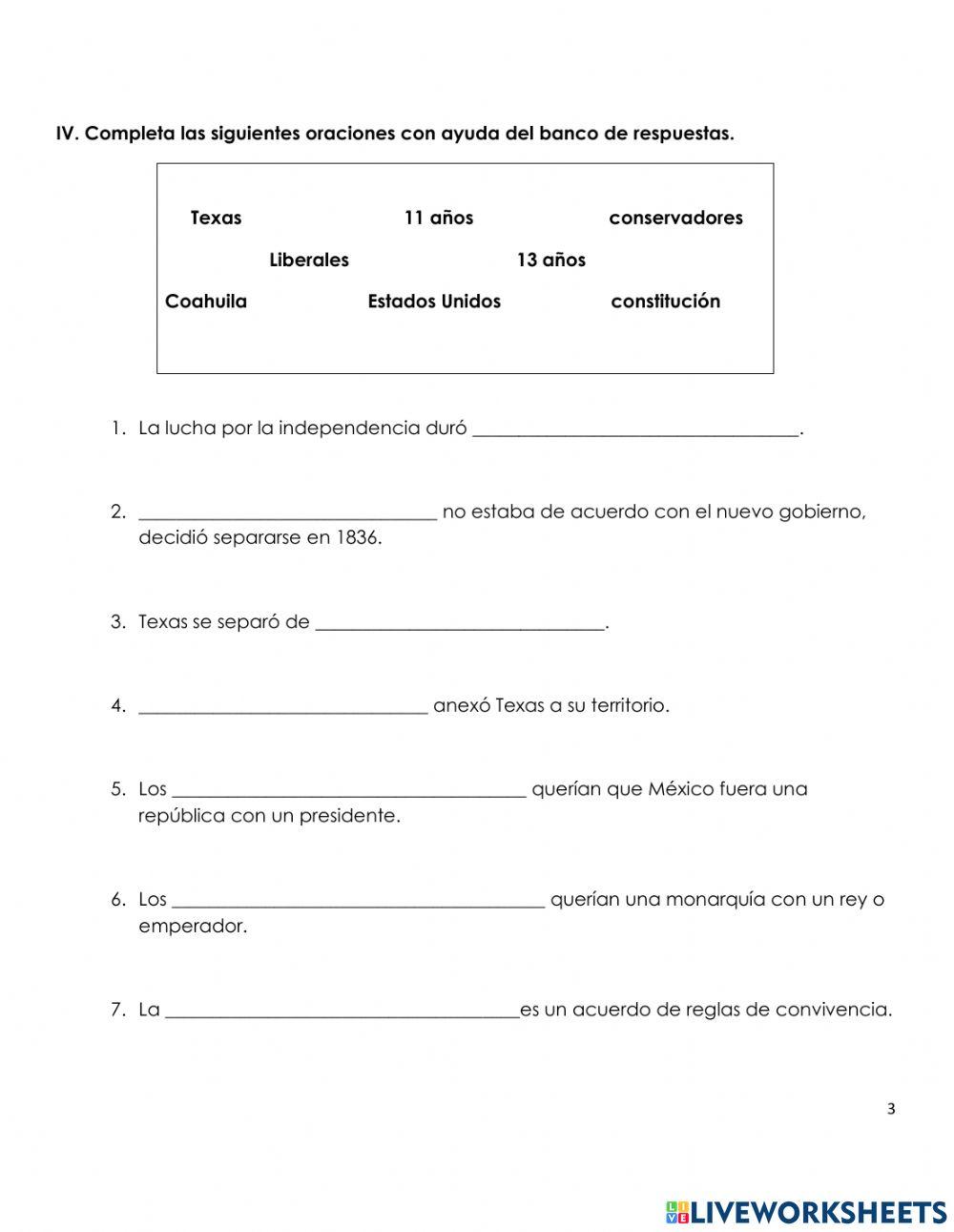 Examen de Sociales 3°