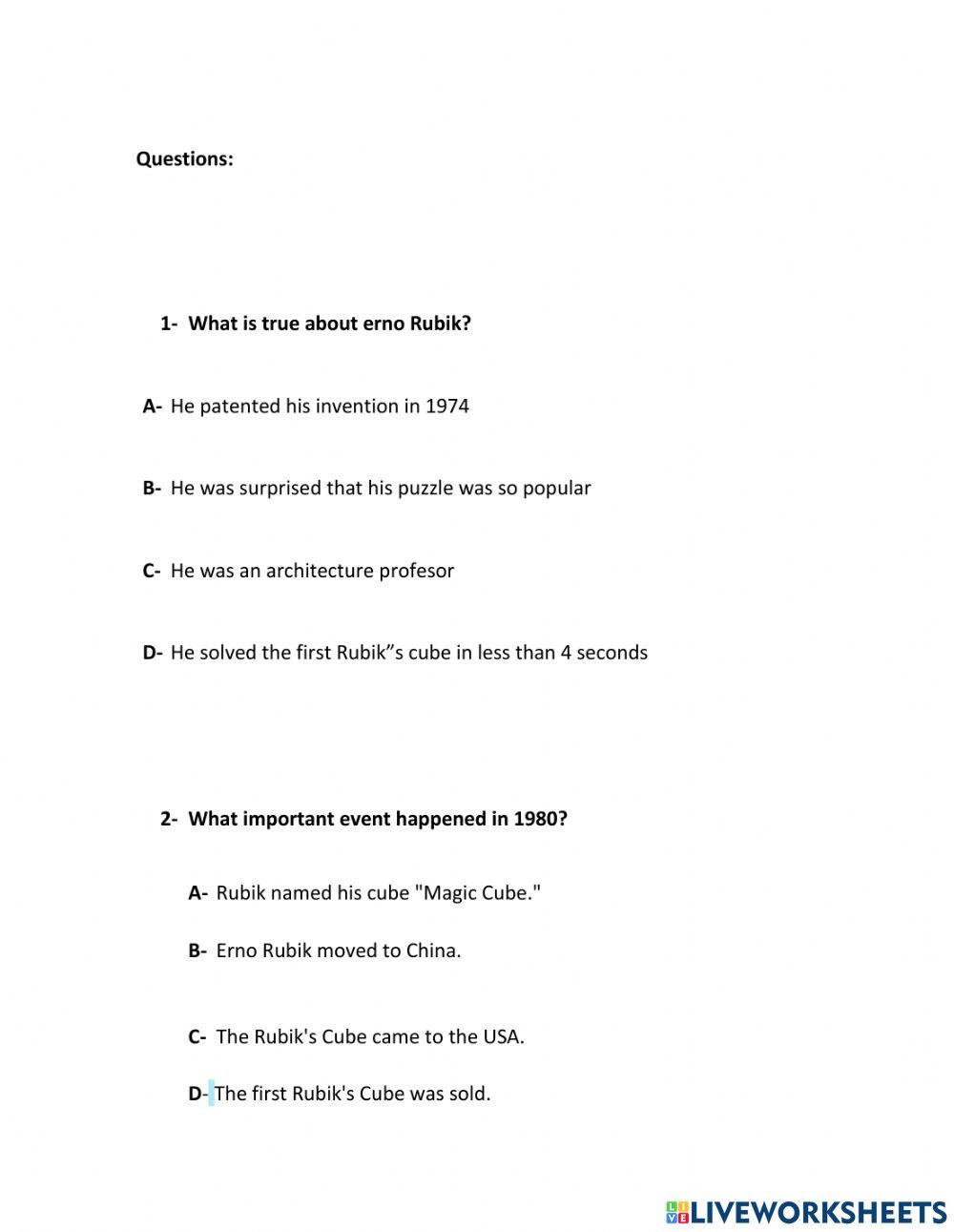 Reading comprehension