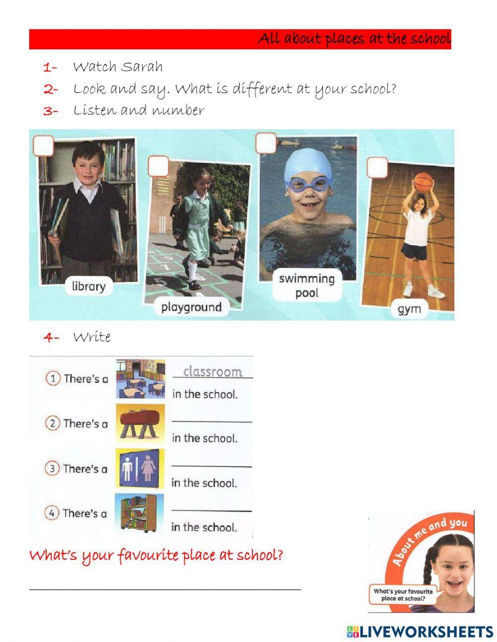 All about places at school