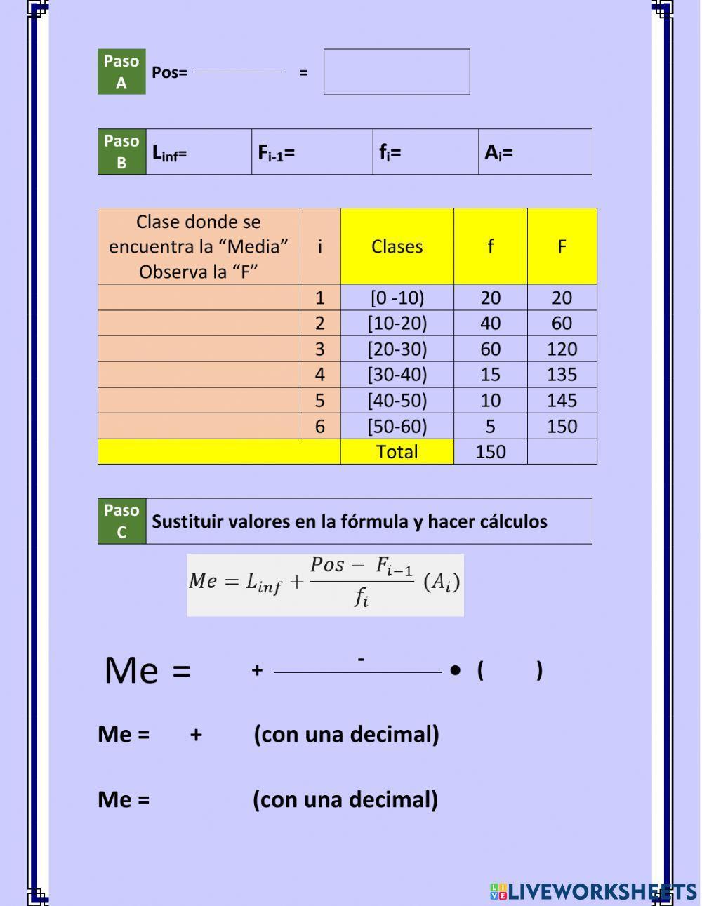 MTC Medidas de tendencia central datos agrupados