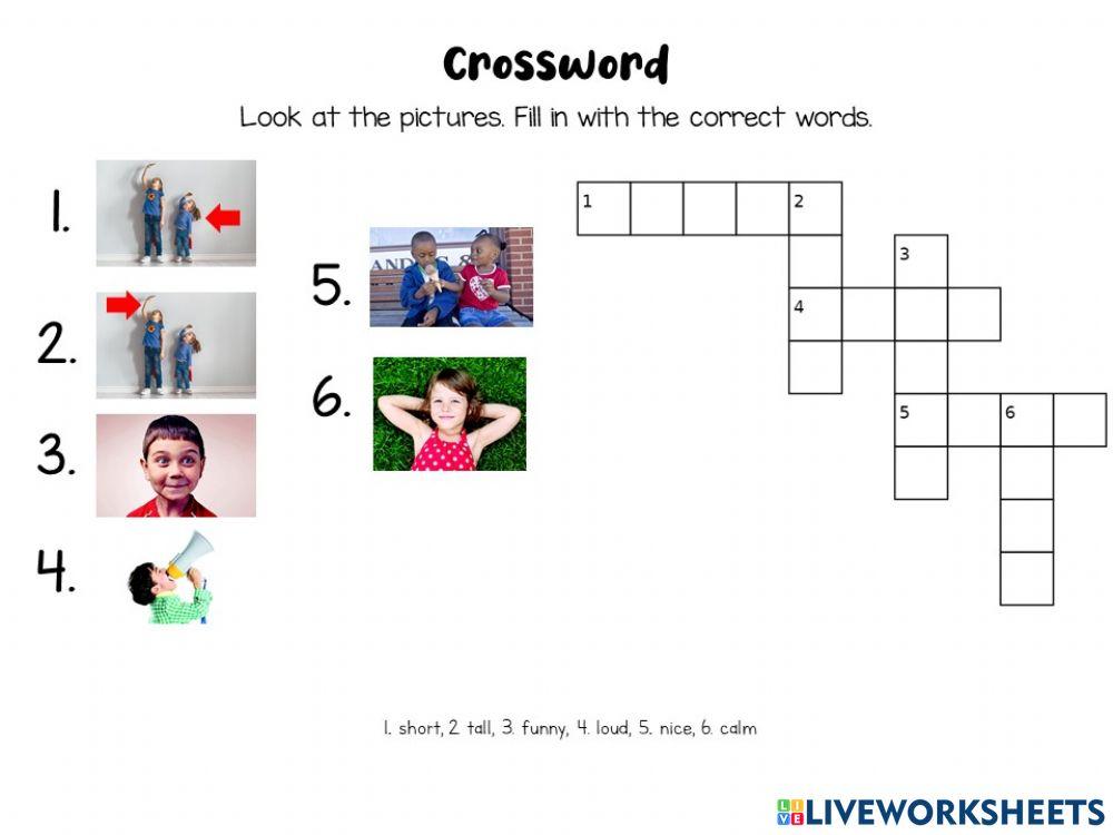 Adjectives crossword