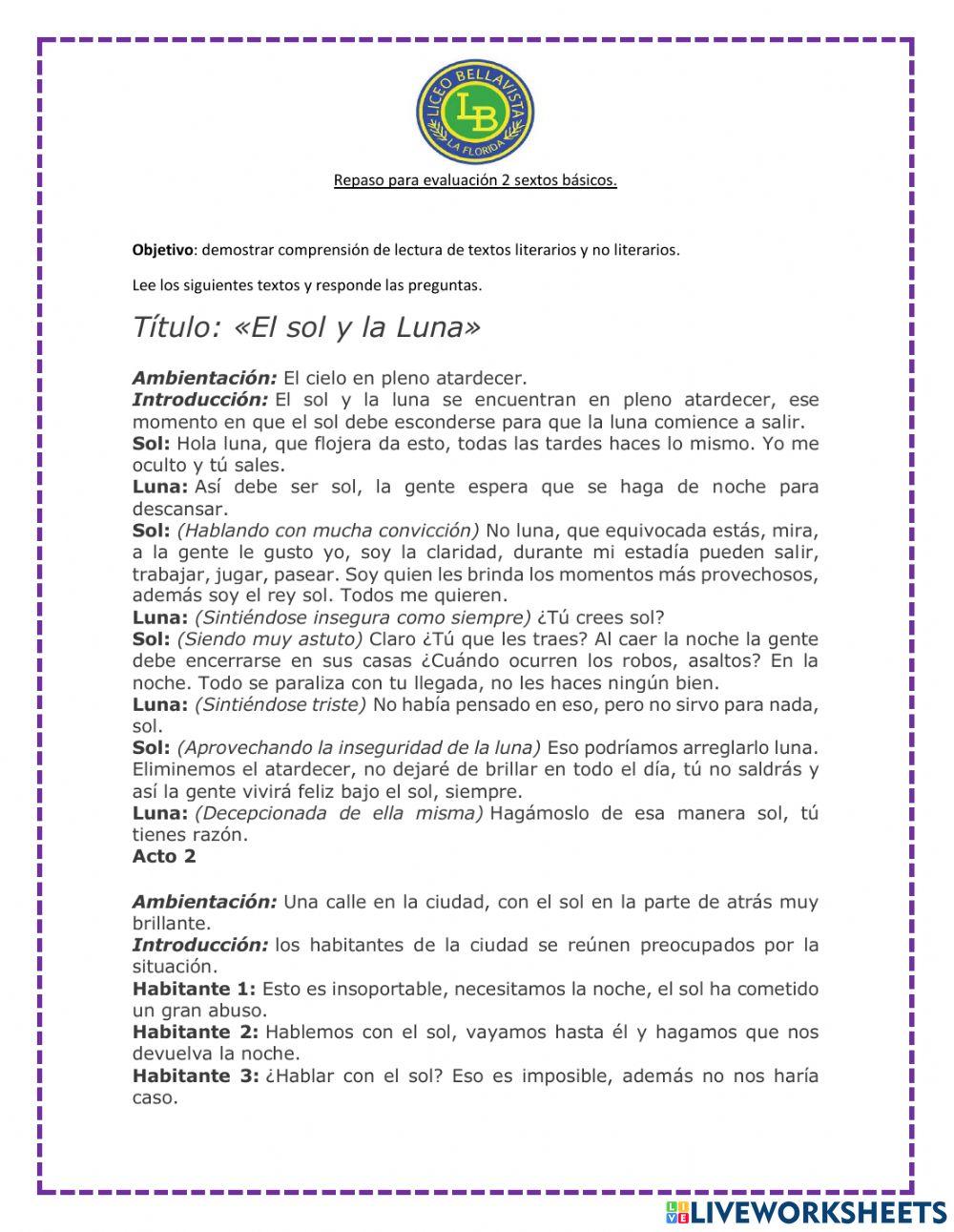 Comprensión  de lectura