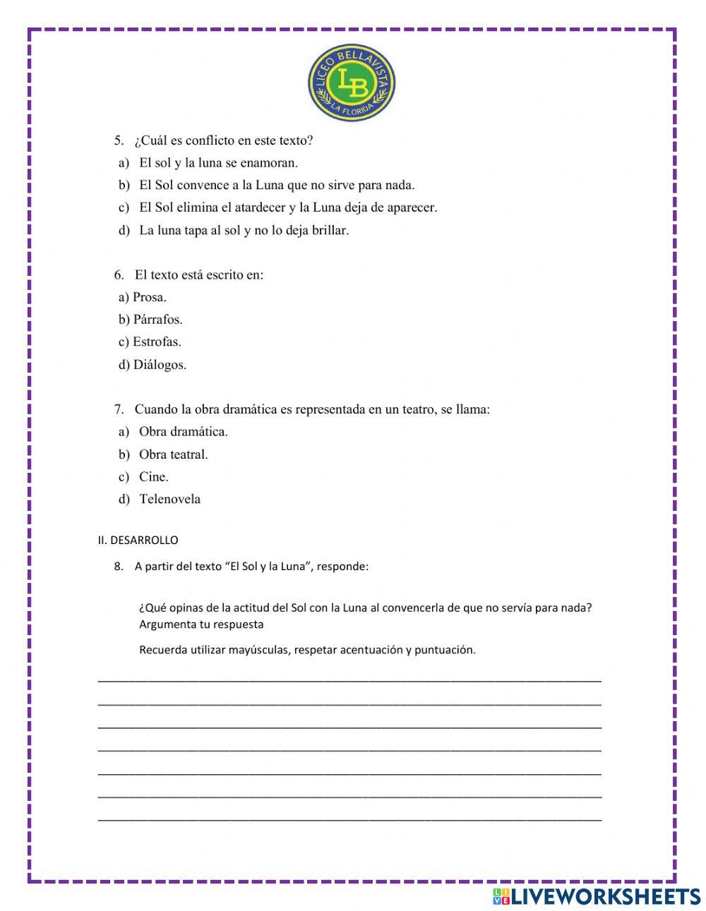 Comprensión  de lectura