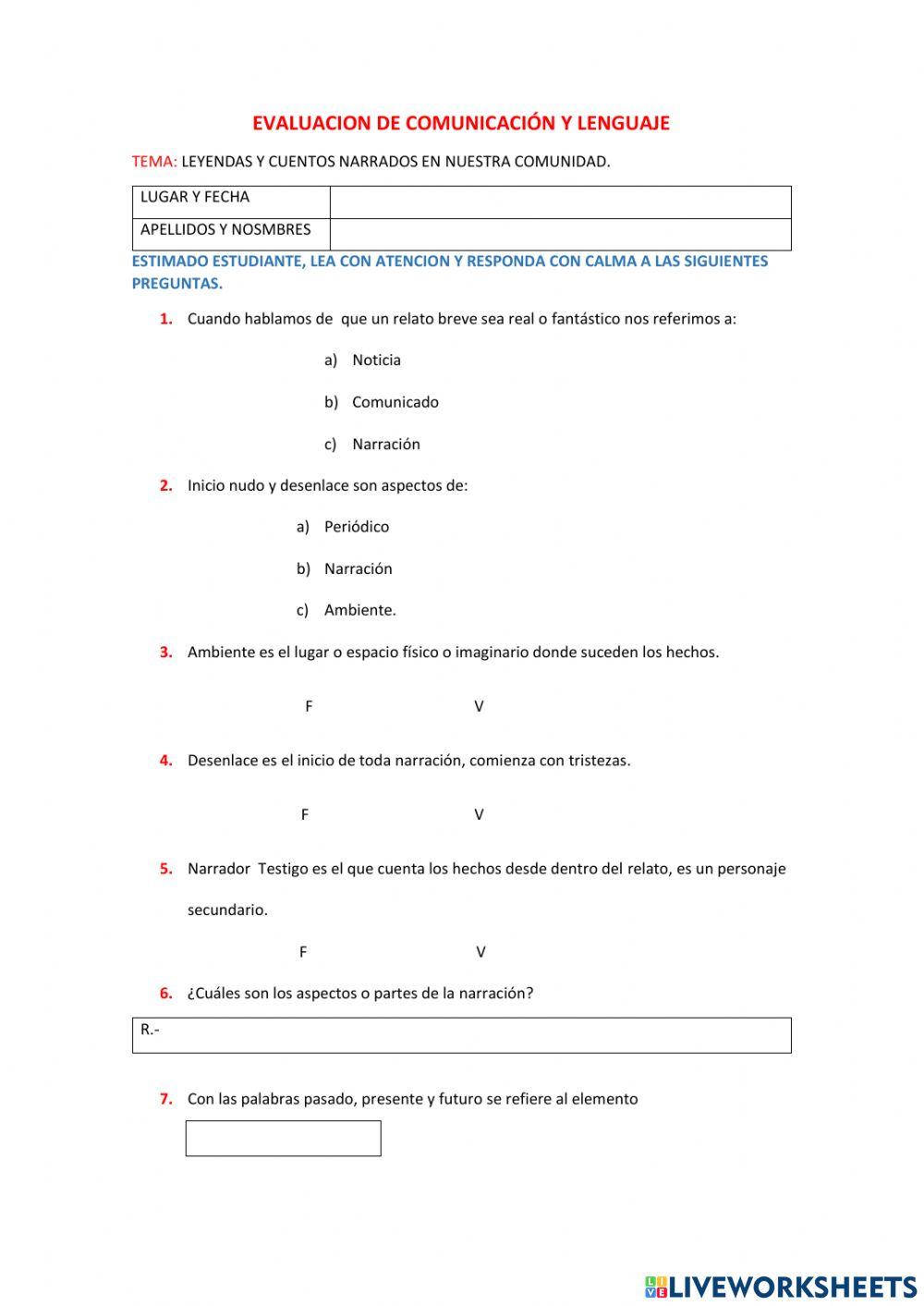 Lencuaje- la narración