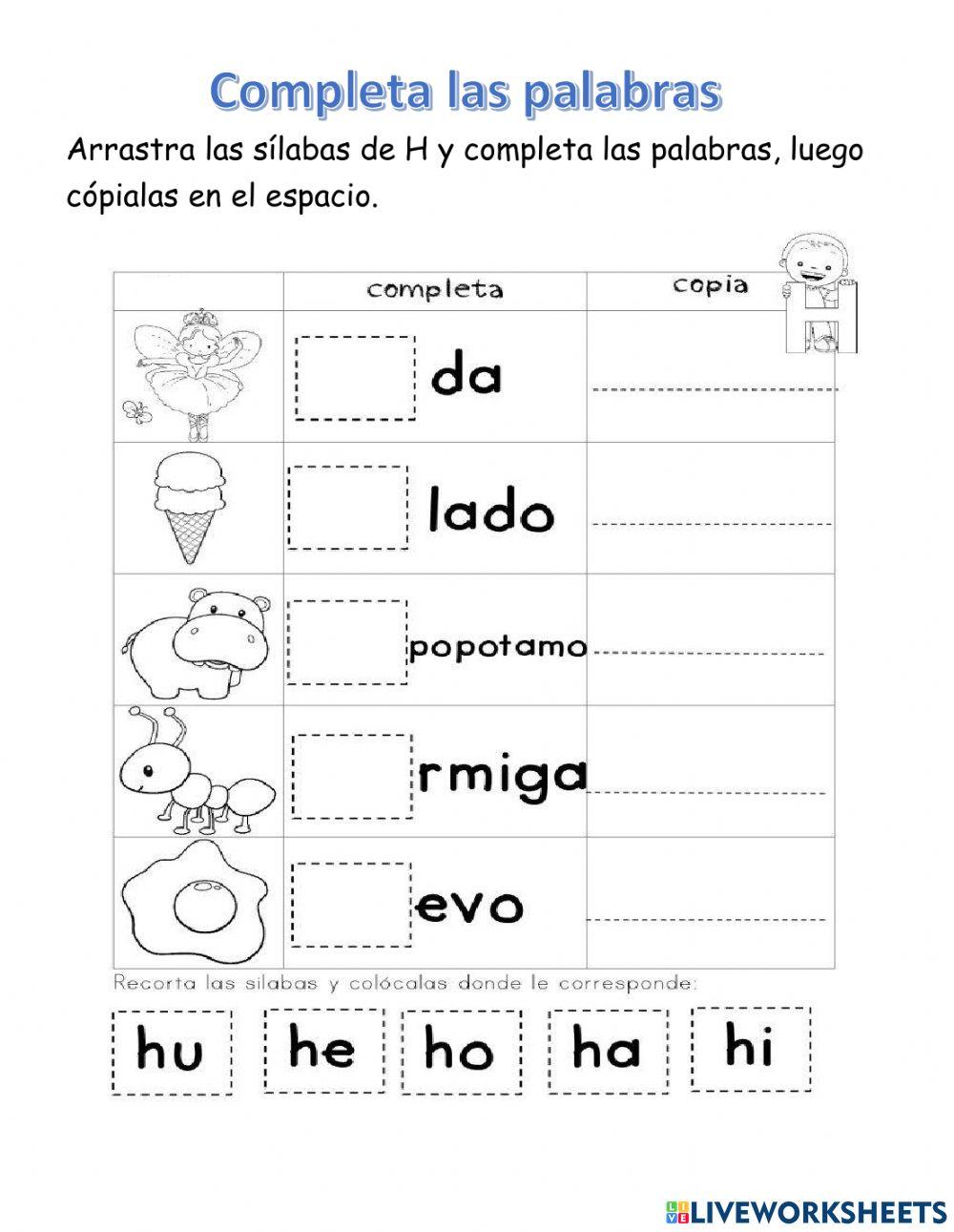 Completa las palabras