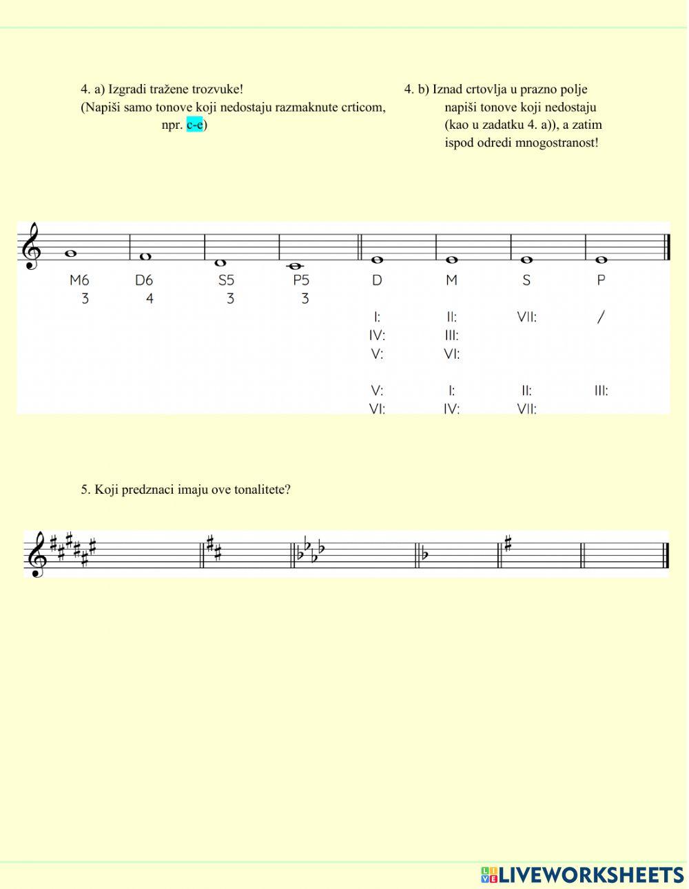 Ponavljanje: teorija glazbe