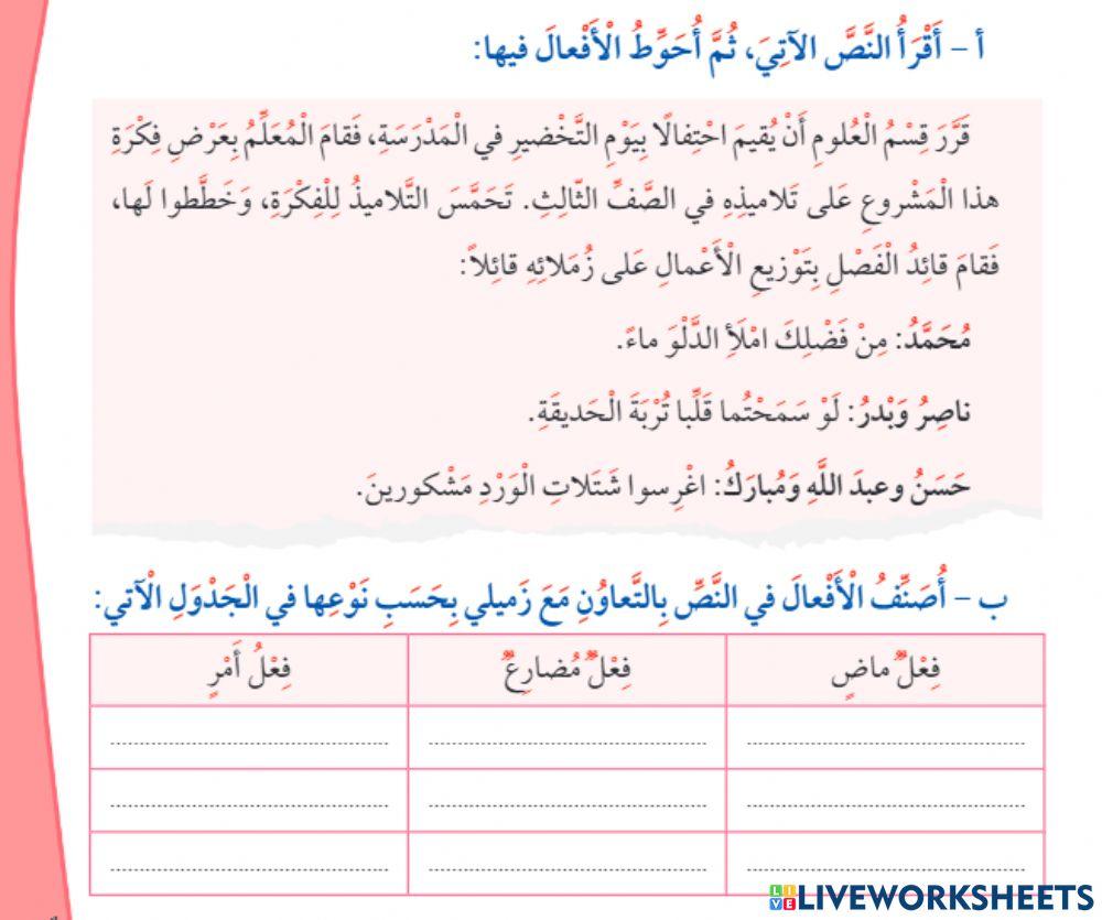 أنواع الفعل