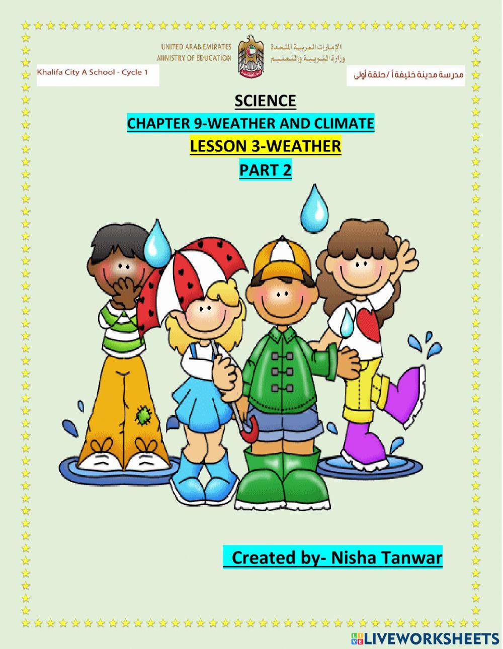 Chapter 9 lesson 3- WEATHER PART 2