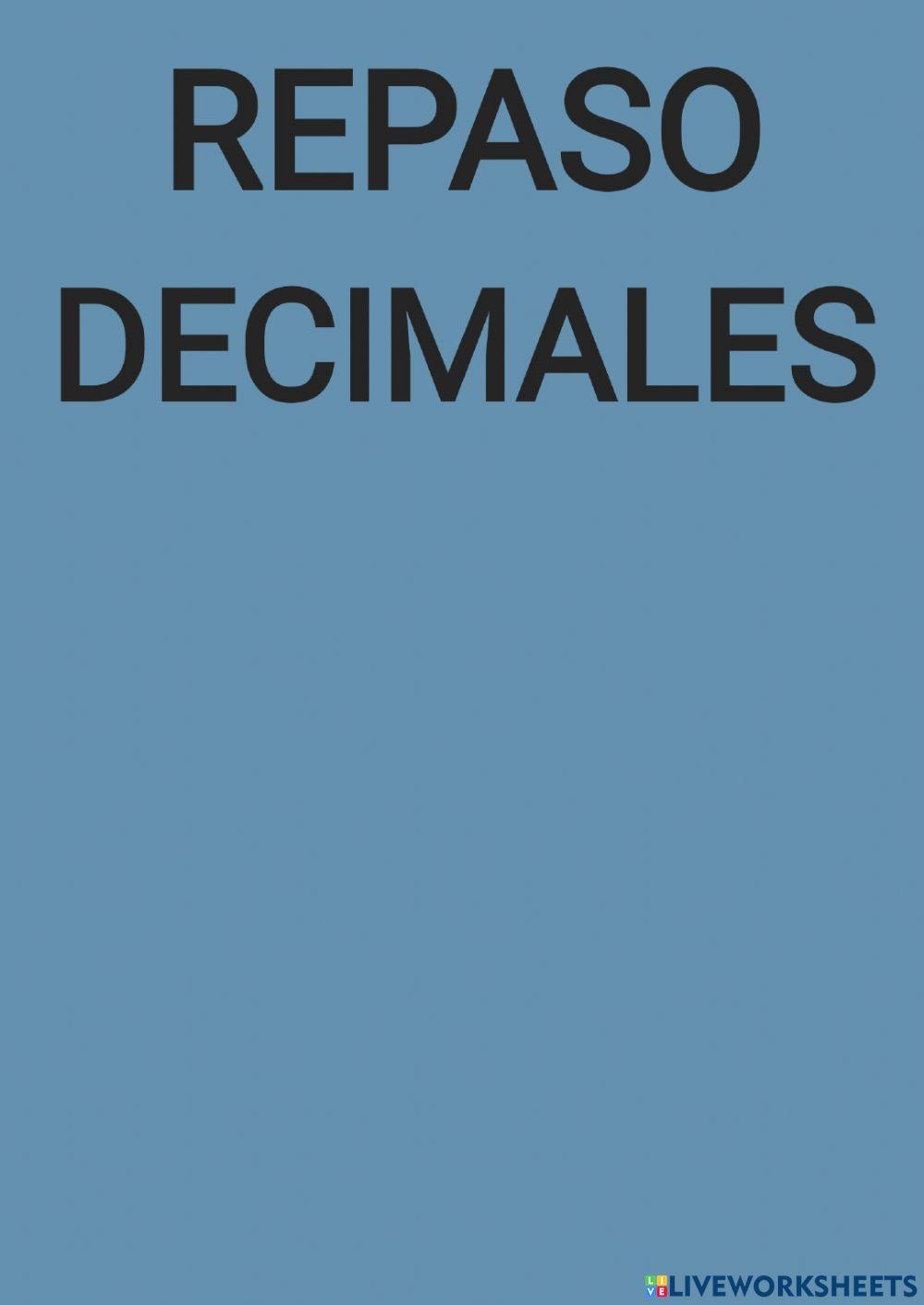 Repaso decimales