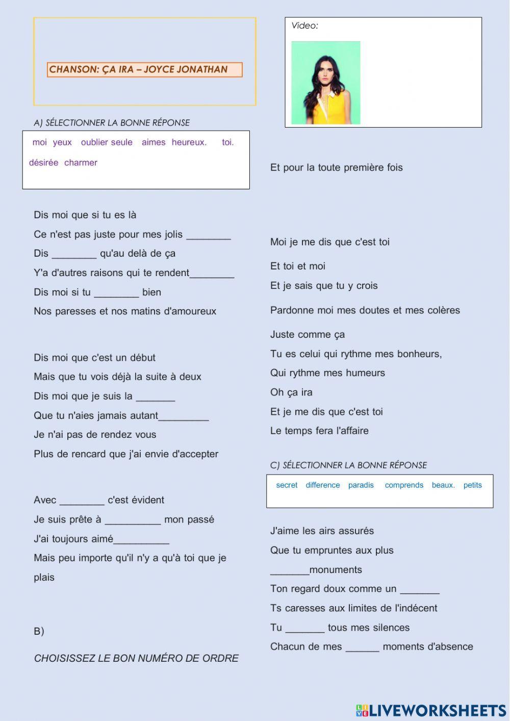 Chanson - ça ira Joyce Jonathan FRENCH