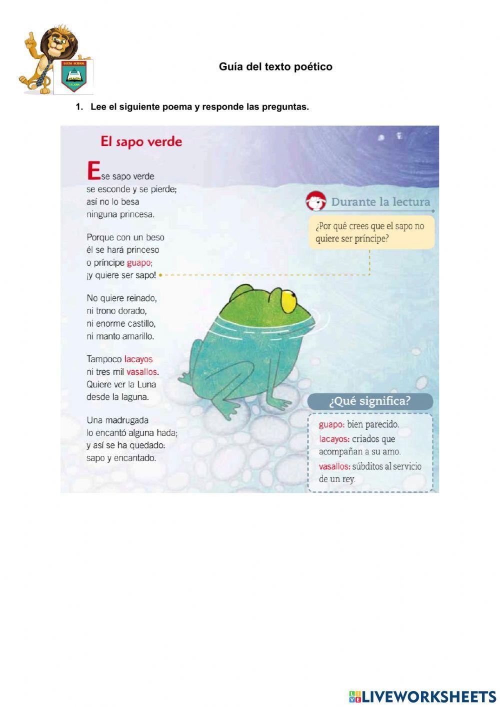 Poema el sapo verde