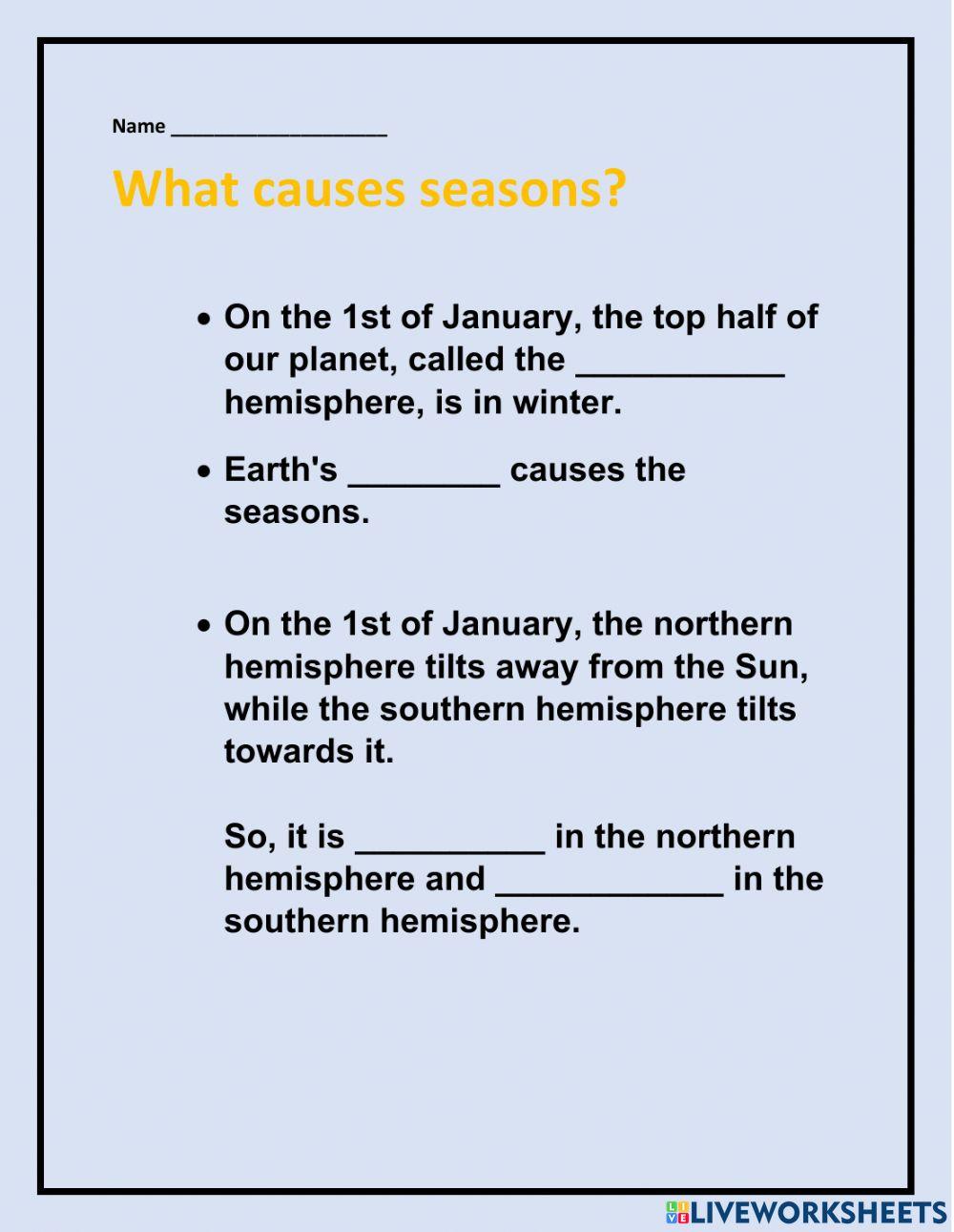 What causes seasons?