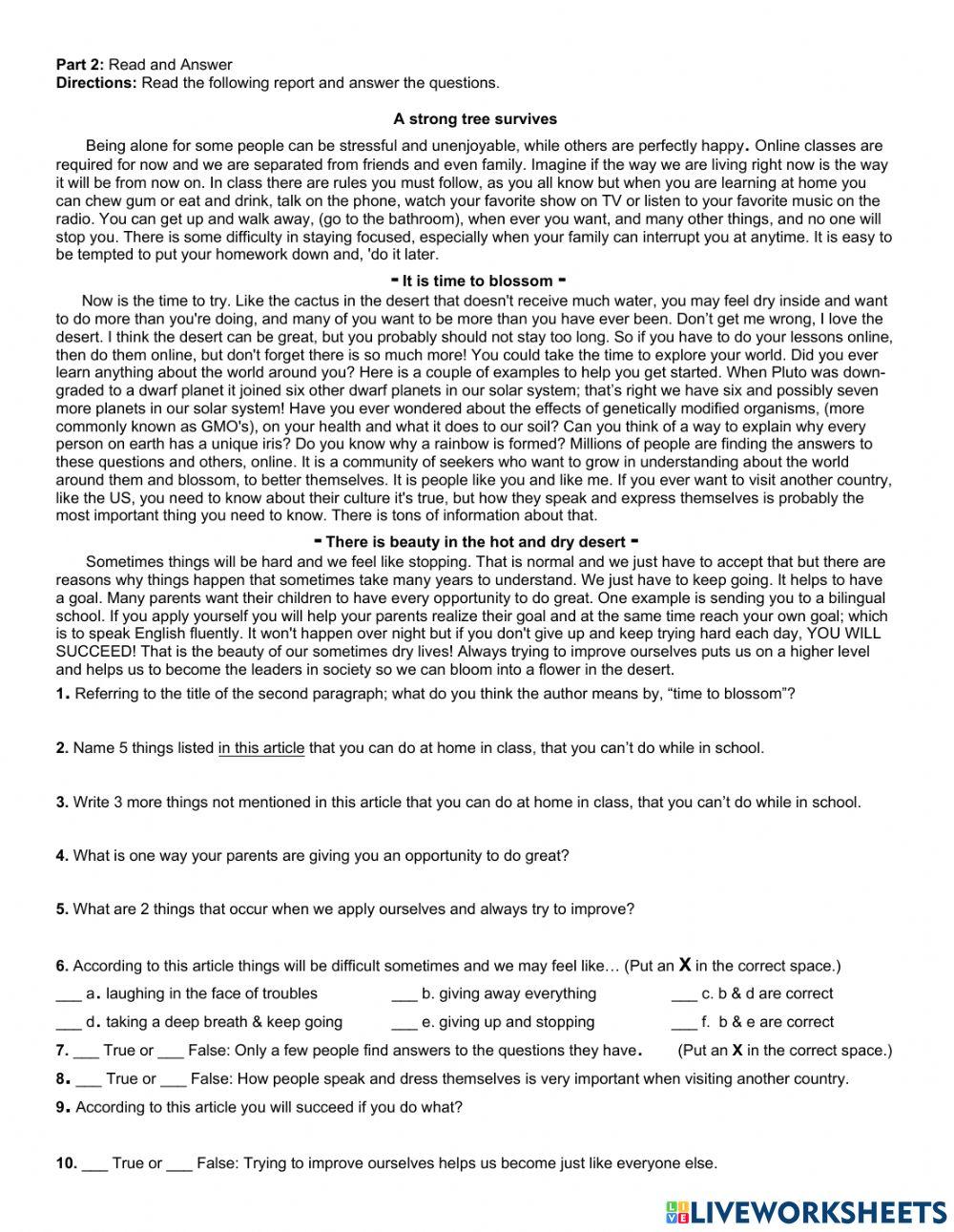 9th Grade Grammar worksheet Live Worksheets