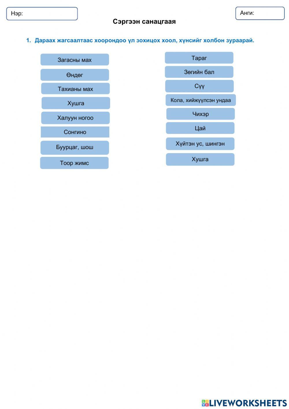 Үл зохицох хоол