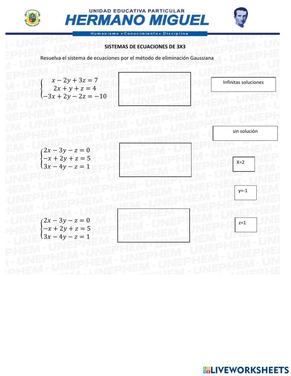 Sistemas de ecuaciones