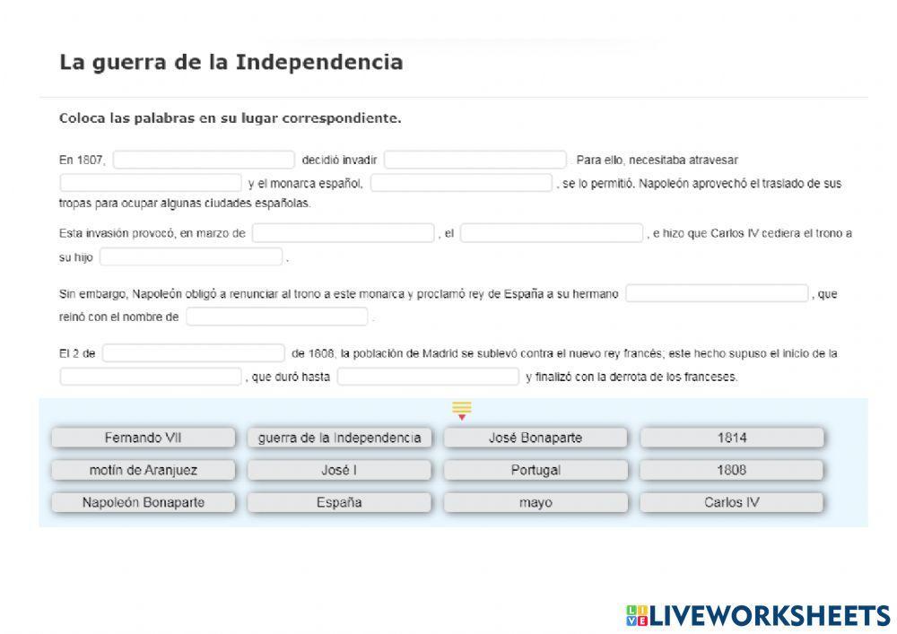 Repaso de los hechos históricos del siglo XIX