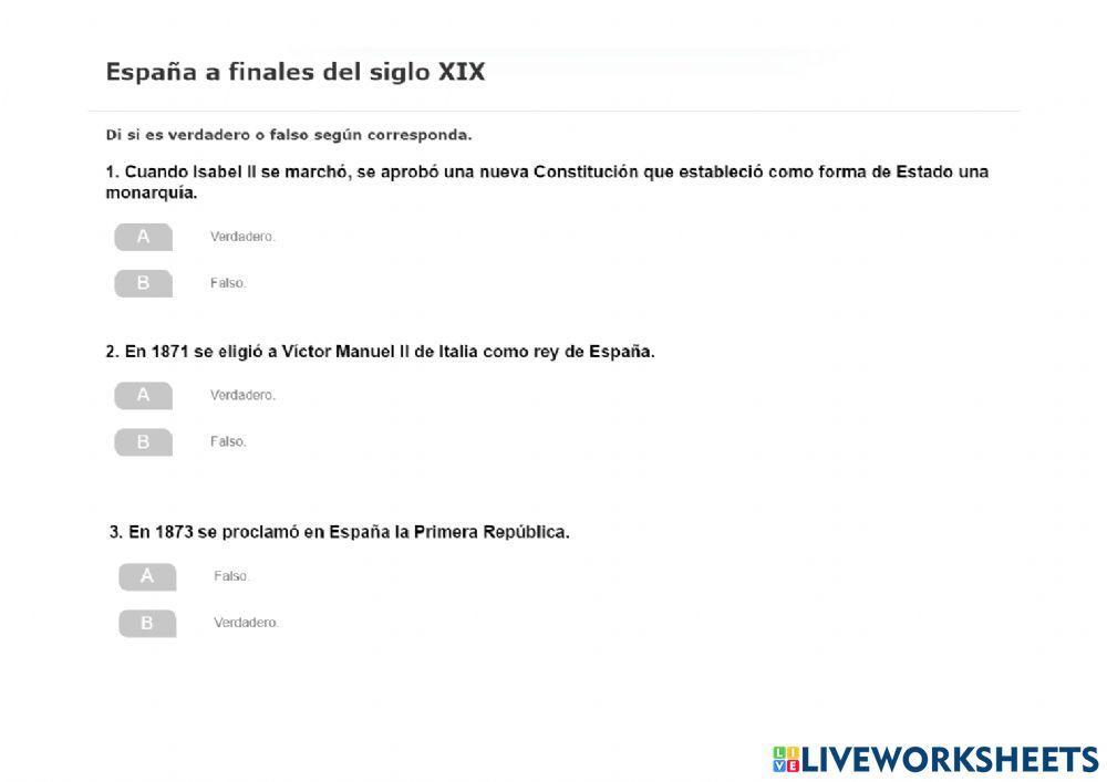 Repaso de los hechos históricos del siglo XIX