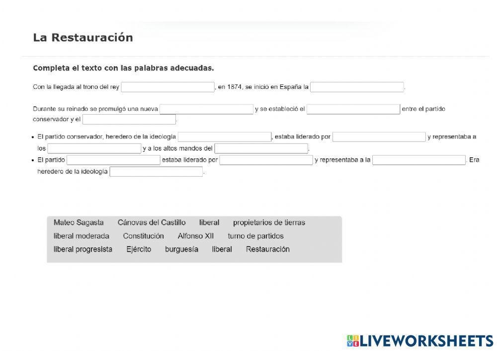 Repaso de los hechos históricos del siglo XIX